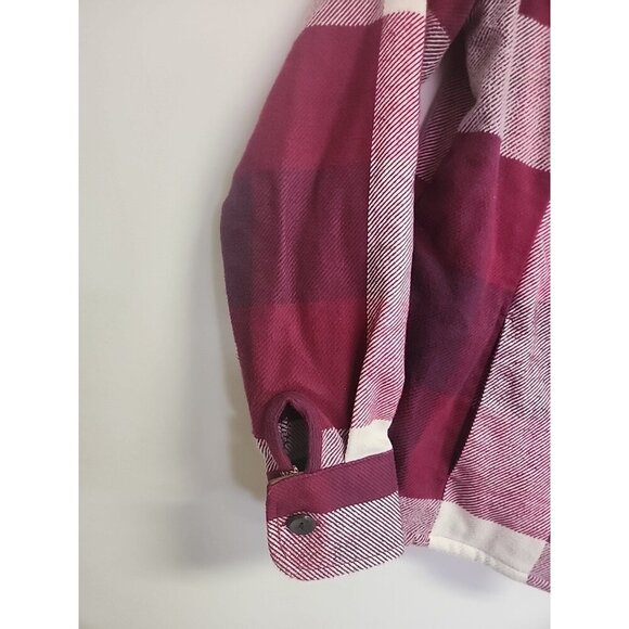 Cabelas Shacket Womens L-Flannel Plaid‎ Check Pockets Button Front Pink Pockets - Picture 3 of 7